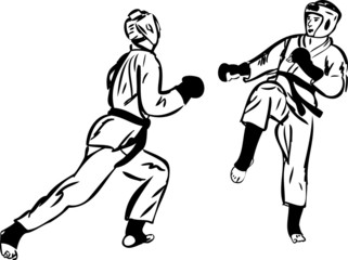 Karate Kyokushinkai sketch martial arts and combative sports