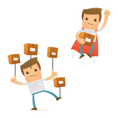 set of funny cartoon casual man