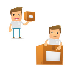 set of funny cartoon casual man