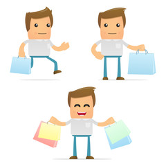 set of funny cartoon casual man