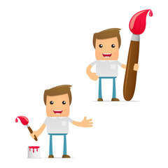 set of funny cartoon casual man