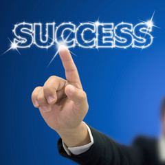 Index press on bright success word