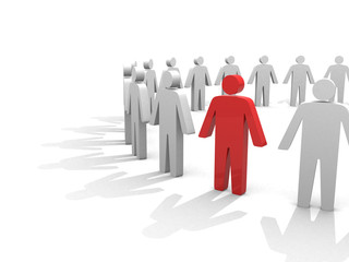 Mystical circle. figures holding hands together in a circle