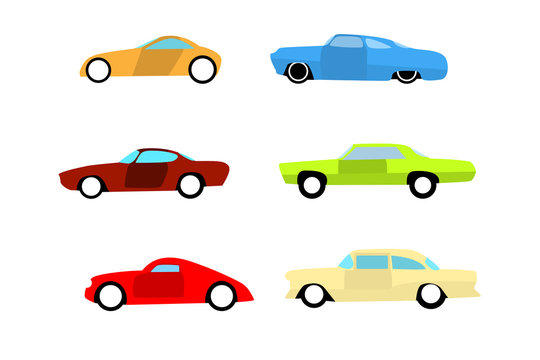 Hot rod color cars icons