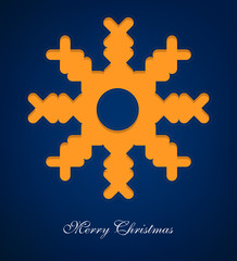 paper snowflake cut out on blue background