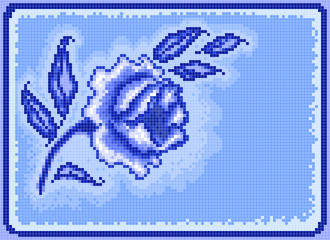 Square pixel rose background