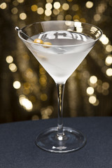 Vodka Martini with olive garnish