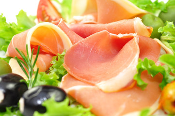 Salat, Schinken