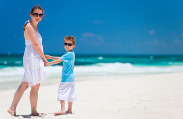 Mother and son on vacation