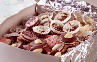 Chocolate candies and cookies