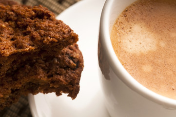 Cookies with hot coffee