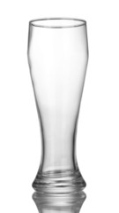 empty beer glass isolated on white