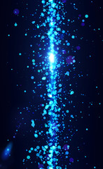 Blue lights - abstract particles flow.