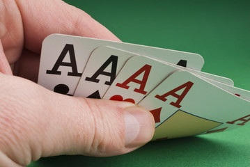 player opens the four aces
