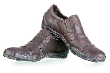 Men's walking shoes on a white background