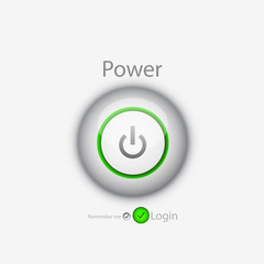 Vector login page with power button