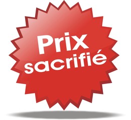 étiquette prix sacrifié