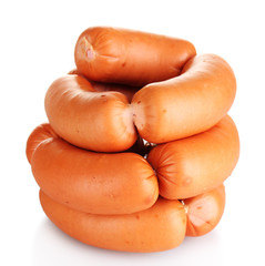 tasty sausages isolation on white