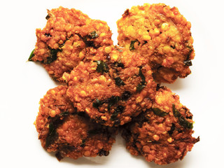 close up of indian masala vada