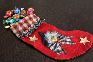 calza della befana con caramelle