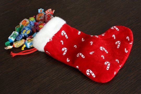 calza della befana con caramelle
