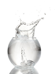 Aquarium with water isolated on white