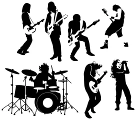 Cercles muraux Groupe de musique musiciens de rock and roll