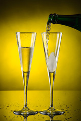 Two glass champagne