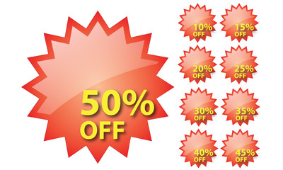 red percent sale tag