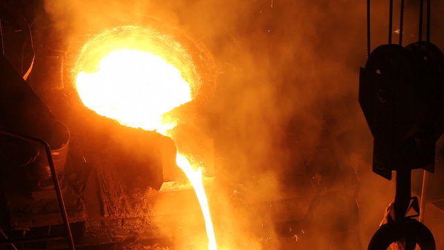 Liquid Iron in the foundry