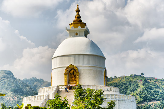 World Peace Pagoda In Pokhara Nepal