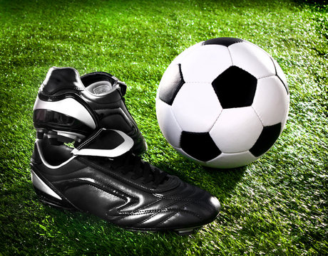 soccer ball and shoes