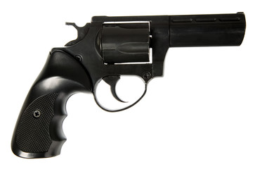 Black gun on white background