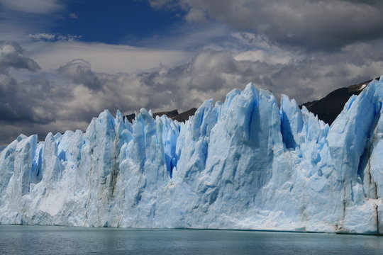 Perito Moreno glacier with mountains and amazing colours
