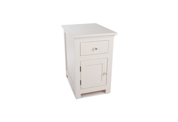 White side table with storage