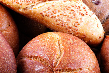 Fresh bread isolated on white background
