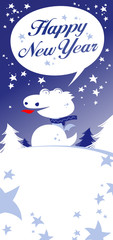 Fototapeta na wymiar Christmas card with Dragon, talking Merry Christmas