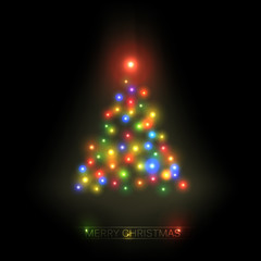 Vector christmas tree from colorful lights