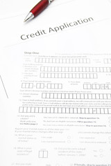 a blank credit application form