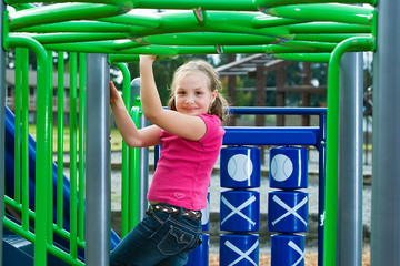 Child playing at school playground