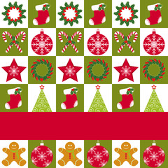 Christmas ornament seamless pattern greeting card