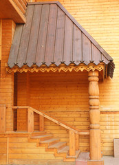 entrance to the wooden house