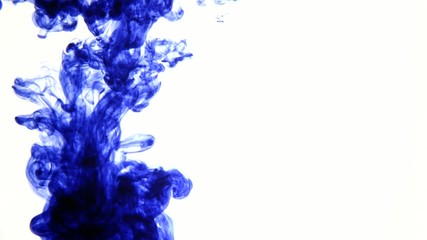 Blue ink in water.