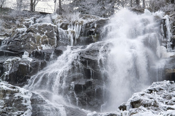 Todtnau Waterfall at winter time