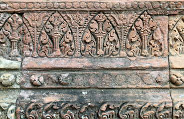 Ancient stone wall in Phanomrung temple, Thailand