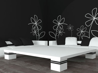 interior design of modern black living room
