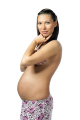 Fototapeta premium pregnant woman with naked torso.