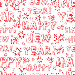 Seamless vector New Year pattern
