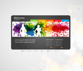 Website design template with silhouette