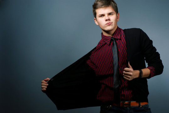 Fashion portrait of young man